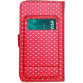 Miniatyrbillede 3 af 4: Folio cover til Oppo A35 øko-læder pung format - dobbelt indvendig klap kortholder magnetisk lukning - RØD Röd