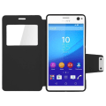 Miniatyrbillede 3 af 4: Housse Etui Vindue - Sony - Xperia C4 / C4 Dual - Syntetisk læder - Sort - Magnetisk Svart