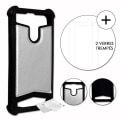 Pikkukuva 1 / 4: Super Pack LG G8X ThinQ -nahkatyylinen takakansi + 3 erittäin kestävää ja läpinäkyvää karkaistua lasia suojaavaa kalvoa - HOPEAA