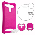 Pikkukuva 1 / 4: Super Pack for Cubot x19 Nahkatyylinen takakansi iskunkestävällä silikonigeelillä + 2 lasista näytönsuojaa