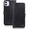 Miniatyrbillede 1 af 4: iPhone 12 etui - Premium - PU-læder - Magnetisk pung - 2 kortholdere - Justerbar støtte Svart