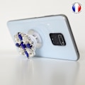 Pikkukuva 3 / 4: Taitettava matkapuhelinteline Oppo F17 Super Diamond Designille, universaali puhelinkahva - Diamond White & Blue Vit