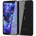 Miniatyrbillede 4 af 4: Taske til Nokia 5.1 Plus Extra Slim X2 Windows i kvalitets øko læder med magnetisk lukning og synlige syninger - BLÅ BLÅ