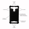 Miniatyrbillede 4 af 4: Sort læder-stil bagcover med anti-shock silikone gel konturer [tillader trådløs opladning] kompatibel med Google Pixel 3