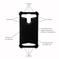 Miniatyrbillede 2 af 4: Super Pack til Duoduogo J5+ læder-stil bagcover + 1 ultra-resistent og gennemsigtigt hærdet glas beskyttelsesfilm - SORT