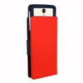 Miniatyrbillede 4 af 4: ZTE Blade A476 Case Folio cover i rødt tekstureret læder med kortholder og synlige syninger fra PH26®