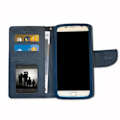 Miniatyrbillede 2 af 4: Samsung Galaxy A5 (2017) Himmelblå tekstureret læder-stil folio-etui med kortholder og synlige syninger fra PH26®