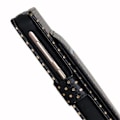 Miniatyrbillede 3 af 4: PH26® Sort folio-etui med guldprikker til Lenovo K3 Note Music i øko-læder med kortholder, spejl og synlige syninger