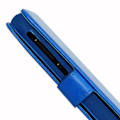 Miniatyrbillede 2 af 4: Folio cover til Sony Xperia E4 pungformat i blåt øko-læder med dobbelt indvendig klap, kortholder, lukning