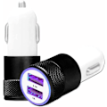Miniatyrbillede 1 af 6: Guld USB Car Cigarettænder Oplader Dobbelt Porte Ultra Hurtig USB X2 Bil Oplader 12/24V til Oukitel WP28E