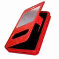 Miniatyrbillede 1 af 4: Nokia 3.2 Extra Slim Red Folio Case X 2 Vinduer i kvalitets øko læder med magnetlukning og synlige syninger