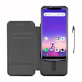 Miniatyrbillede 3 af 4: PH26® Super Pack Folio kortholder etui i sort kornet øko-læder til Logicom Le Hop med 3 hærdede glas, maksimal hårdhed Svart