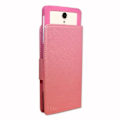 Miniatyrbild 4 av 4: Ulefone Be Pro 2 Fodral Foliofodral i rosa texturerat läder med korthållare och synliga sömmar från PH26®