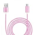 Miniatyrbild 1 av 4: Micro USB-kabel för Danew Konnect 556 i nylonflätad synkroniserad snabbdataöverföring - ROSA Rosa