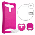 Miniatyrbillede 1 af 4: Super Pack til Huawei Honor Magic 2 3D læder-stil bagcover med silikone anti-shock gel konturer + 1 skærmbeskytter film