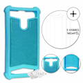 Pikkukuva 1 / 4: Super Pack for Allview P10 Max Nahkatyylinen takakotelo iskunkestävällä silikonigeelillä + 3 näytönsuojakalvoa
