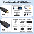 Pikkukuva 4 / 4: PH26® USB-C - USB-A -sovitin, OTG Type C Uros - USB 3.0 Nainen, yhteensopiva Oppo A5 Pro