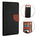 Pikkukuva 1 / 4: Housu folio - Asus - Zenfone 3 Laser ZC551KL - Tekstuuripinnoitettu keinonahka - Musta ja ruskea - Magneetilla svart och brun