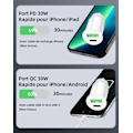 Miniatyrbillede 5 af 6: Autoopladerpakke + 1 USB-C-kabel til Cubot KingKong Power 3 Ultra-kraftig og hurtig oplader 2X (5V / 2.1A) + 2 1M kabler - SORT