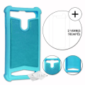 Miniatyrbillede 1 af 4: Super Pack til Allview P10 Max Læder-stil bagkasse med anti-shock silikone gel konturer + 2 skærmbeskytter film i