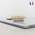 Miniatyrbillede 4 af 4: Foldbar mobiltelefonholder til Xiaomi Redmi K30 Pro Super Diamond Design, Universal Telefongreb - Pearl Beige