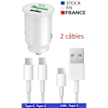 Miniatyrbillede 2 af 4: Bilopladerpakke til Xiaomi Mi 11 USB til USB Type C Hurtigopladning 30W PD & QC 3.0 + 1 Type C-kabel + 1 TypeC-kabel TypeC