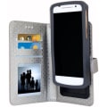 Miniatyrbillede 2 af 4: Folio cover til Oppo A35 øko-læder pung format - dobbelt indvendig klap kortholder magnetisk lukning - SØLV Grå