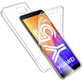 Miniatyrbild 1 av 4: 360 graders Huawei Y5p 2020 fodralskydd, helt genomskinligt skydd fram + stel baksida, pekskärmsfodral -NT