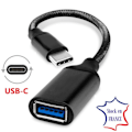 Pikkukuva 2 / 4: USB-C-USB-A OTG-sovitinkaapeli Ulefone Armor 25T Pro 5G:lle - USB C Uros-USB A Naaras nailonpunottua alumiinia