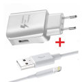 Miniatyrbillede 1 af 4: Pak oplader + kabel til Apple iPhone 7 Plus Hurtigoplader Ultra-kraftig og hurtig NY GENERATION 3A med LIGHTNING USB-KABEL