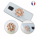 Miniatyrbild 1 av 4: Vikbar mobiltelefonhållare för Xiaomi Redmi 9C Super Diamond Design - Rosa & Vit Diamant Rosa