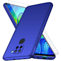 Pikkukuva 1 / 4: Xiaomi Redmi Note 9 kotelo + karkaistu lasi näytönsuoja, sininen erittäin ohut suojakotelo Kovakantinen suojakotelo