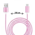 Miniatyrbillede 2 af 4: Type C-kabel til Vivo S17e i nylon flettet Sync Fast-Data Transfer - PINK