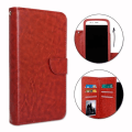 Miniatyrbild 1 av 4: Etui fodral folio - PH26 - Sony Xperia C3 - Ekologisk läder brun - Magnetlock - Universell kastanj