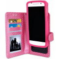 Miniatyrbillede 2 af 4: Folio cover til Motorola Moto E7i Power øko-læder pung format - dobbelt indvendig flap kortholder - FUSHIA Rosa