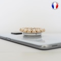 Miniatyrbillede 4 af 4: Sammenfoldelig mobiltelefonholder til Xiaomi Mi 10i Super Diamond Design, Universal Phone Grip - Pearl Beige