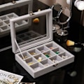 Miniatyrbild 2 av 2: Elegant smyckesorganisatör med glaslock 12 fack Herzberg HG05309