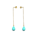 Miniatyrbillede 2 af 3: Øreringe - ZOQOYI - Sterlingsølv 925 - 18 karat guldbelægning - Turquoise - Kvinde Turkos