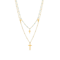 Miniatyrbillede 1 af 2: Collier - Luxenter - Lidriel - 18 karat guld - Blå krystal - Længde 42 cm + 3 cm Blå