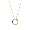 Miniatyrbillede 1 af 4: Collier - Luxenter - Hrius - Argent 925 - Multifarvet zircon - Guld 18k Flerfärgad