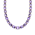 Miniatyrbillede 1 af 4: Collier - Ankek - Modell i violet krystal - 18 karat guld - Længde 44 cm + 10 cm Lila