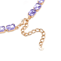 Miniatyrbillede 3 af 4: Collier - Ankek - Modell i violet krystal - 18 karat guld - Længde 44 cm + 10 cm Lila
