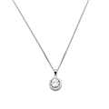 Miniatyrbillede 1 af 6: Collier - Legende Sten - 925 Sølv - Zircon - One Size - Kvinde Vit