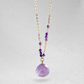 Miniatyrbillede 3 af 3: Collier - Zoqoyi - 18 Karat Guldforgyldt Legeme - Amethyst - One Size - Lilla Lila
