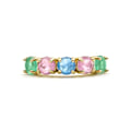 Miniatyrbillede 3 af 4: Bague Luxenter i sterling sølv 925 og multicolor zircon, 18k guld finish - Akma mångfärgad 12