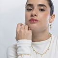 Miniatyrbillede 3 af 4: Boucles d'oreilles Luxenter i 925 sølv og multicolor krystal afsluttet i 18 karat guld - Fisk Flerfärgad
