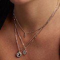 Miniatyrbillede 3 af 3: Collier - Luxenter - Alphabet V - Zirkonium brillant - Rhodium belagt - 42 cm + 3 cm