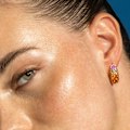 Miniatyrbillede 4 af 4: Boucles d'oreilles Luxenter i 925 sølv og multicolor zirkon med 18k guld finish - Abxi Flerfärgad