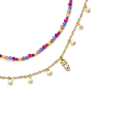 Miniatyrbillede 3 af 4: Collier - Niarz - Sølv 925 - Guld 18k - Multifarvede krystaller - 42 cm + 3 cm forlængelse Flerfärgad