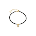 Miniatyrbillede 1 af 6: Armbånd - Luxenter - Aska - Sort agat - 18 karat guld - 16 cm + 3,5 cm forlængelse Svart